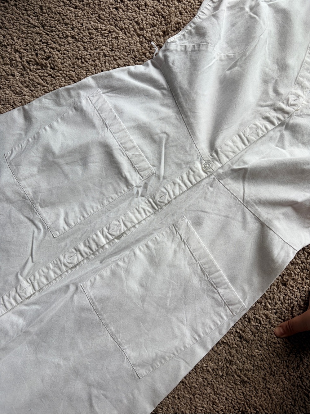 LOFT White Sleeveless V-Neck Button-Front Dress - Picture 5 of 5